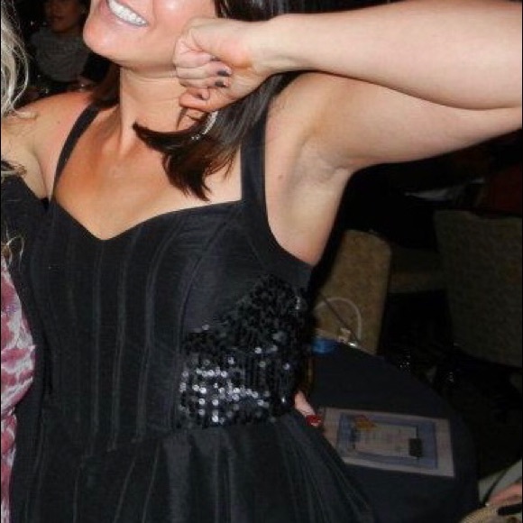 Black Jessica Simpson Sequin A-Line Dress - Picture 6 of 6